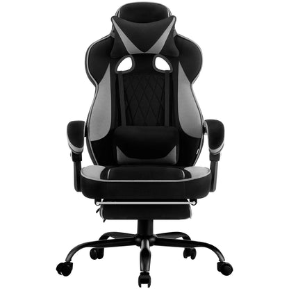 WOLTU Rotatable Computer Armchair Swivel Gaming Chair with Pocket Spring Cushion Ergonomic Office Chair Wide Seat Footrest