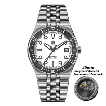 San Martin 40mm Men's Luxury Diver Watch Miyota 9015 Enamel Sunburst Dial Automatic Mechanical Wristwatch Waterproof 200m SN0148
