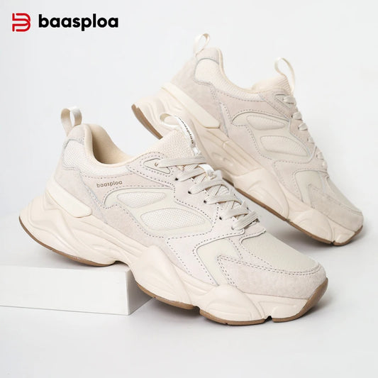 Baasploa Women Running Sneakers Brand Mesh Breathable Comfortable Walking Shoes Outdoor Anti-slip Female Casual Jogging Sports Shoes
