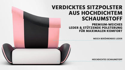 Black & Pink Gaming Chair, Ergonomic PU Leather Computer Chair with Footrest, Adjustable Swivel Office Chair with Lumbar Support & Headrest, Breathable High-Back Chair for Gaming & Work