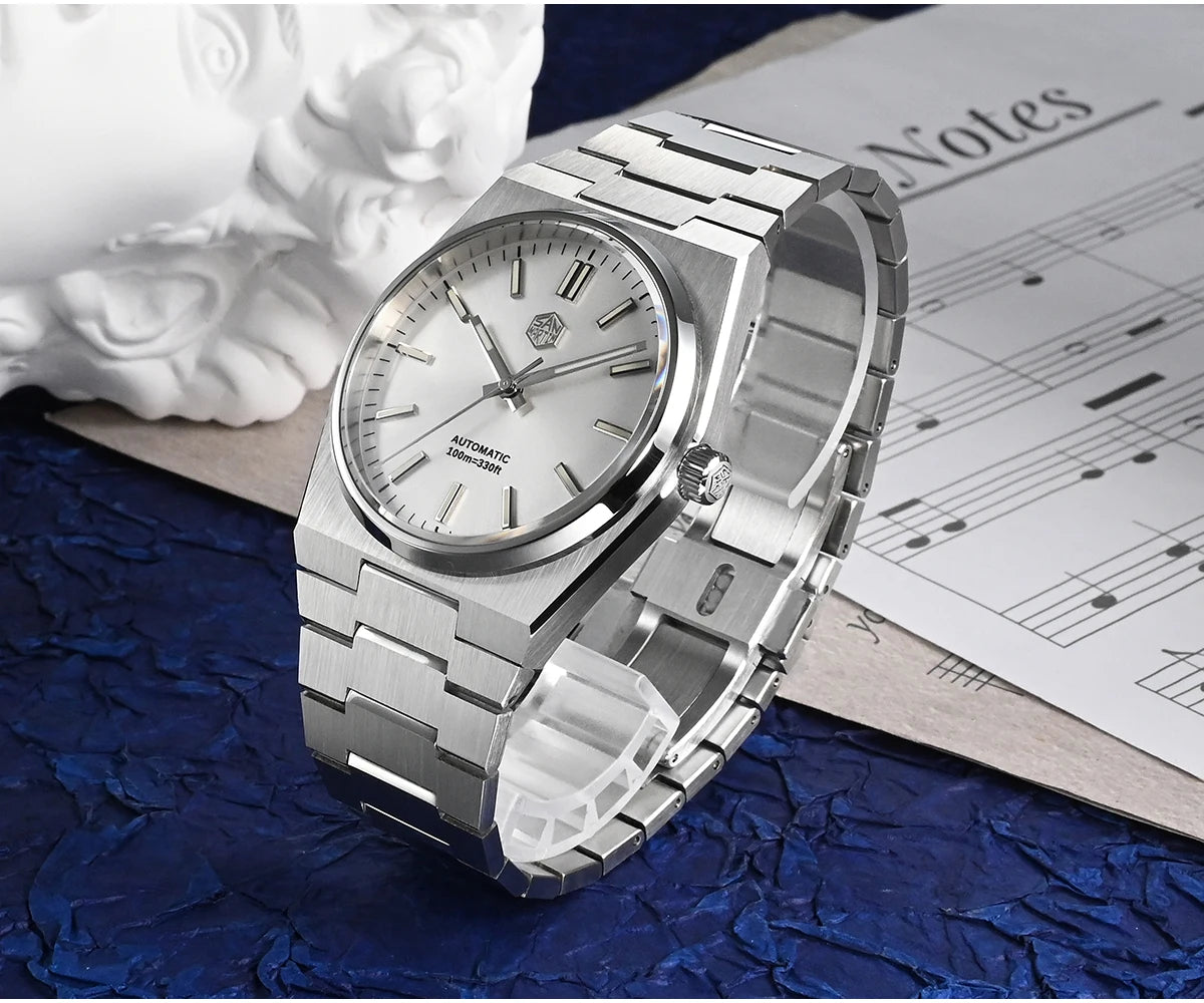 Orologio da uomo San Martin Classic 40mm Miyota 9015 di lusso elegante, orologio da polso meccanico automatico con bracciale a rilascio rapido SN0023