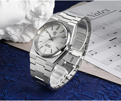 Orologio da uomo San Martin Classic 40mm Miyota 9015 di lusso elegante, orologio da polso meccanico automatico con bracciale a rilascio rapido SN0023