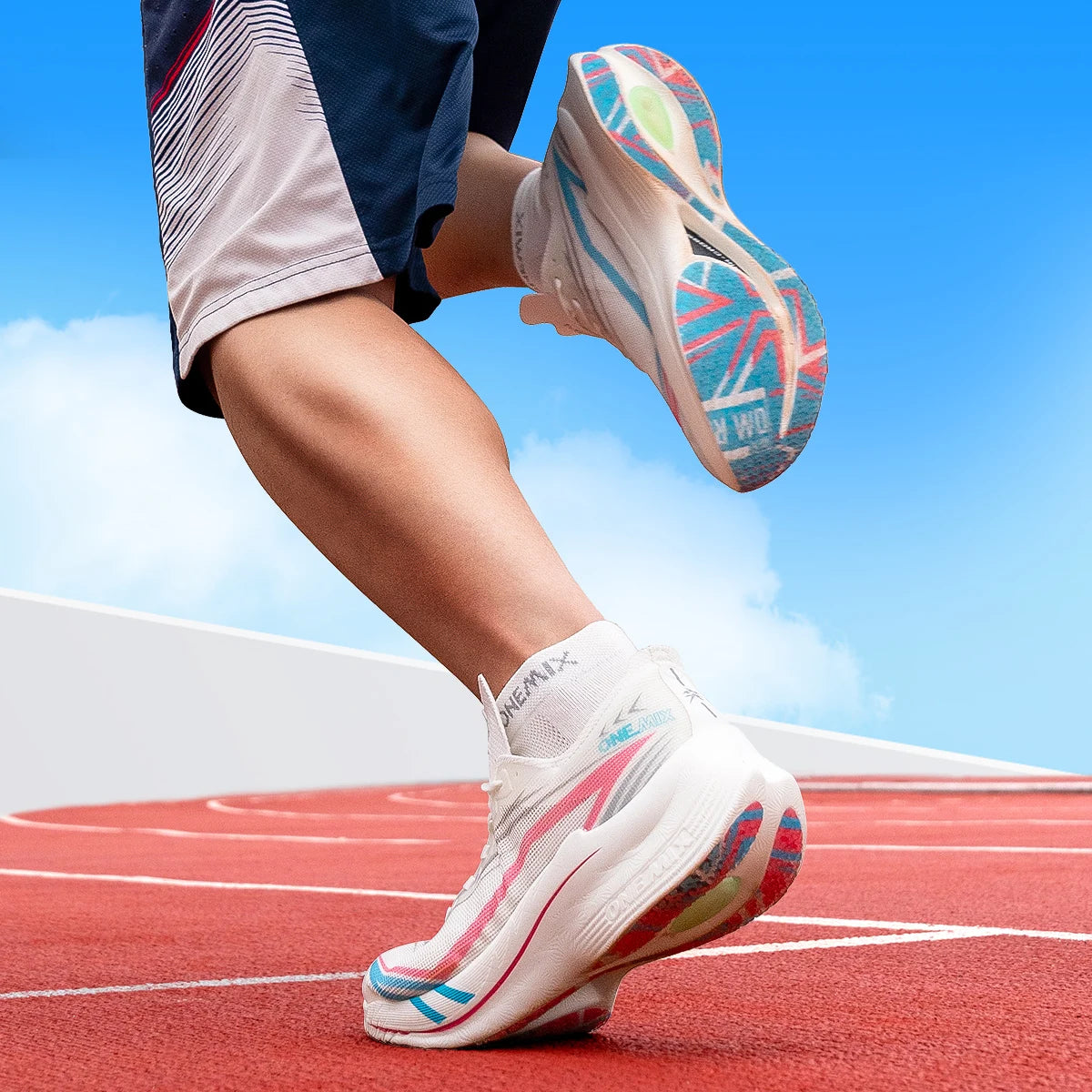 ONEMIX Pantofi de alergare de competiție pentru bărbați, model New Marathon Carbon Plate, profesioniști, cu susținere stabilă, amortizare a șocurilor, ultra-ușori, cu revenire elastică