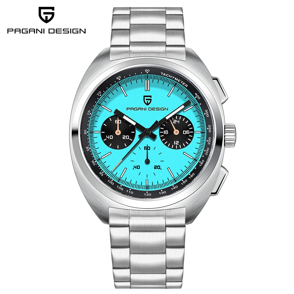 Retro Men's Watch PAGANI DESIGN 2026 New Collection, Quartz Chronograph, Japanese VK63 Sapphire Glass, Local Shipping