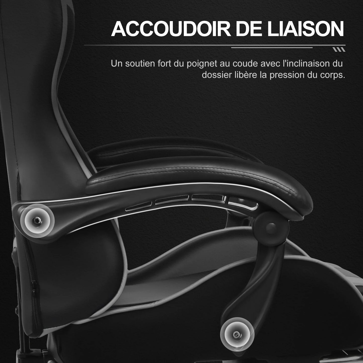 GTPLAYER Gaming Chair with Massage Lumbar Cushion & Footrest, Ergonomic Office Chair with Padded Seat, Swivel Chair up to 150 kg