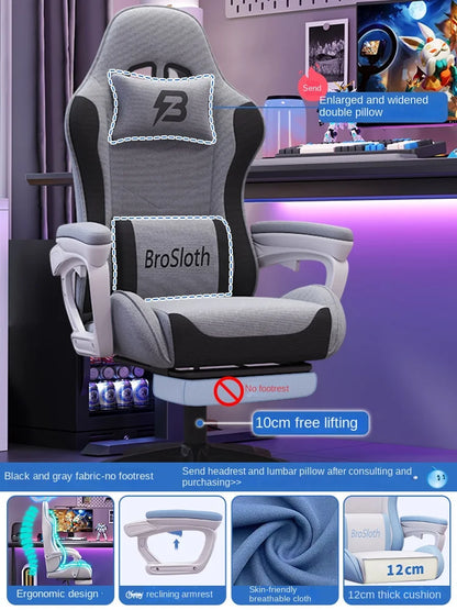 S6 Ergonomic Gaming Chair with Adjustable Backrest, Comfortable Computer Chair, Swivel Lift Chair with Armrests for Gaming & Office
