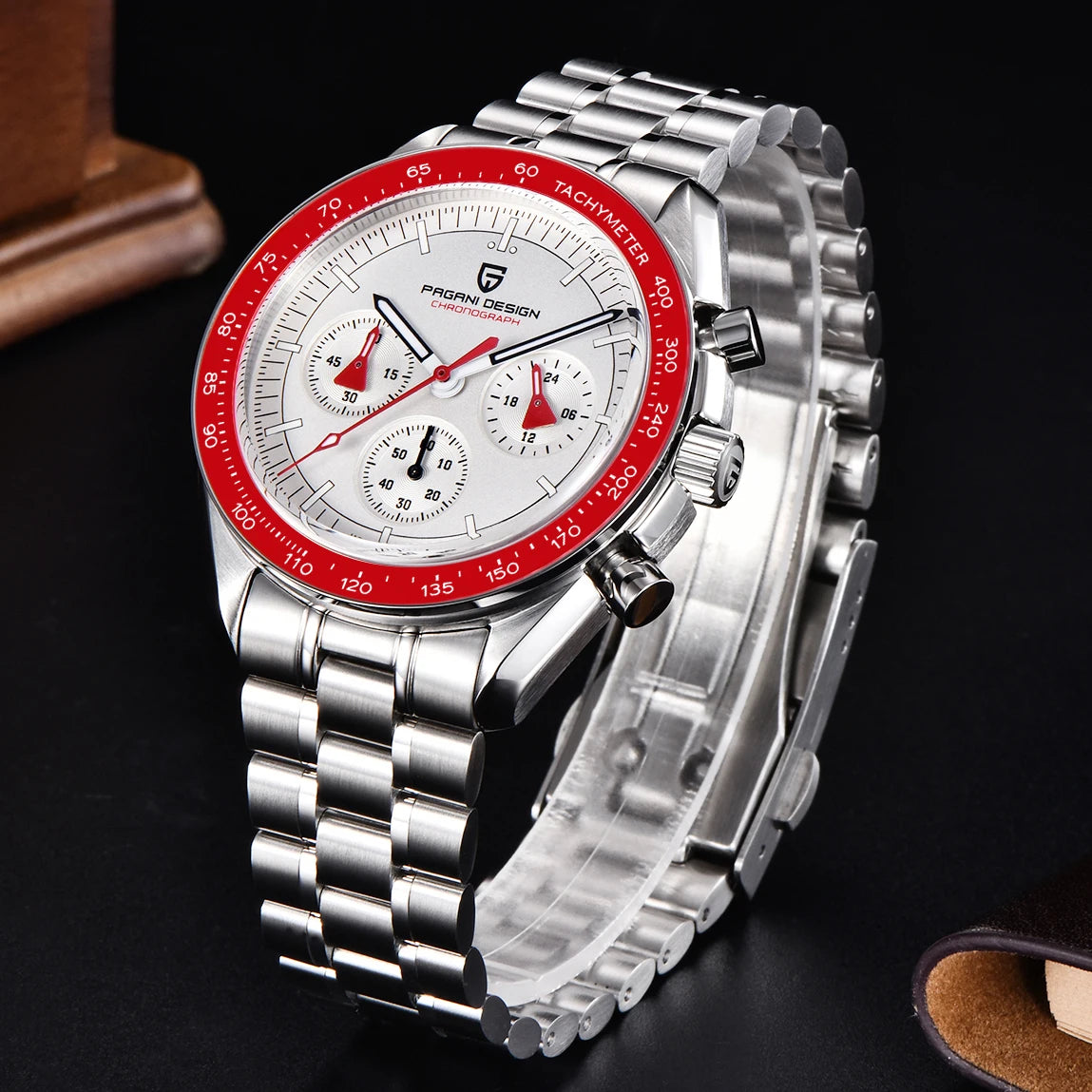 PAGANI DESIGN 2026 New Red Men's Watches Luxury Quartz Wrist Watch For Men Chronograph Automatic Date Waterproof Local Shipping