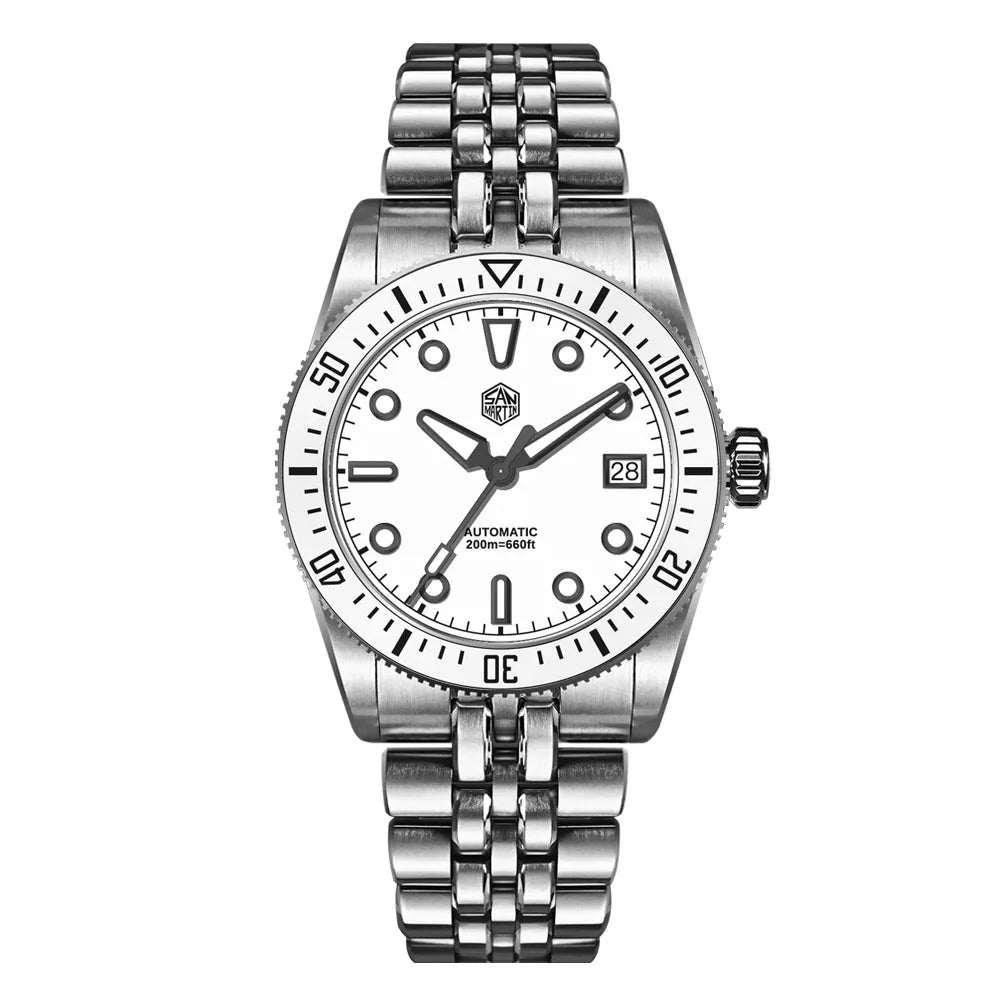 San Martin 37.5mm 40mm Men Diver Watch Miyota 9015 Enamel Dial Luxury Automatic Mechanical Wristwatch Waterproof 200m SN0148