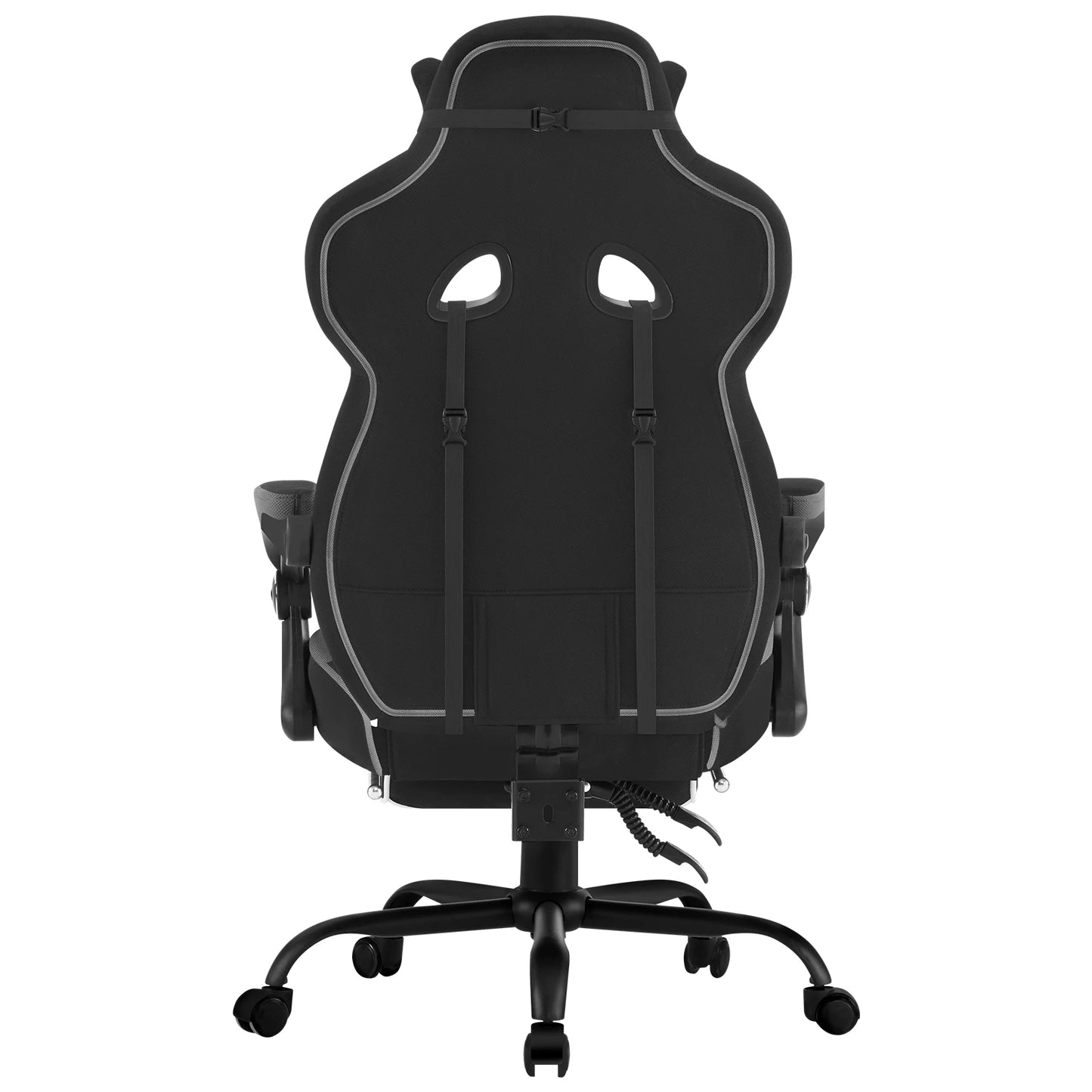 WOLTU Swivel Gaming Chair with Pocket Spring Cushion Ergonomic Office Chair Wide Seat Footrest Rotatable Computer Armchair