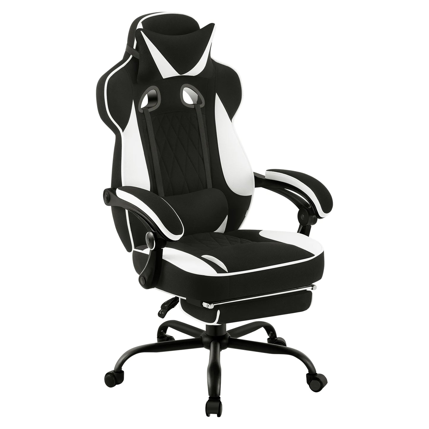 WOLTU Rotatable Computer Armchair Swivel Gaming Chair with Pocket Spring Cushion Ergonomic Office Chair Wide Seat Footrest