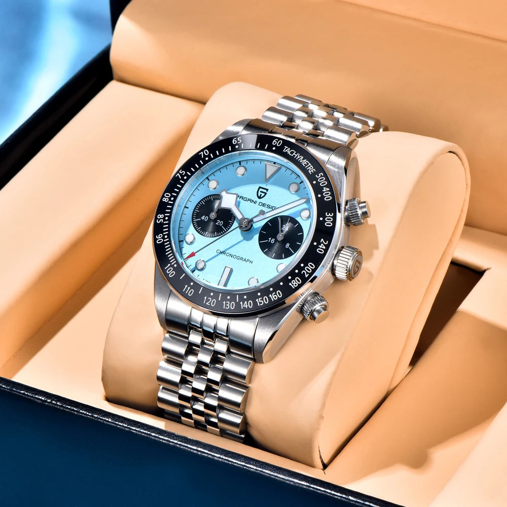 Novo relógio masculino PAGANI DESIGN 2026 Panda Retro de luxo, quartzo, cronógrafo Speed, safira AR, luminoso, envio local