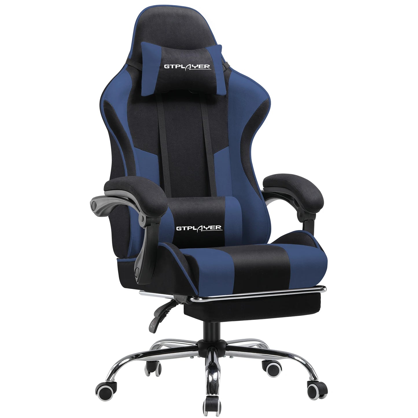 GTPLAYER Office Chair Gaming Chair Fabric Gaming Armchair Ergonomic Gamer Chair Footrest Headrest Lin Pillow Padded