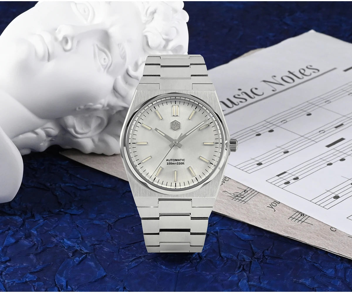 Orologio da uomo San Martin Classic 40mm Miyota 9015 di lusso elegante, orologio da polso meccanico automatico con bracciale a rilascio rapido SN0023