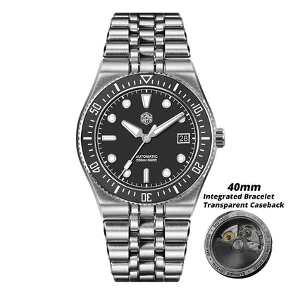 San Martin 40mm Men's Luxury Diver Watch Miyota 9015 Enamel Sunburst Dial Automatic Mechanical Wristwatch Waterproof 200m SN0148