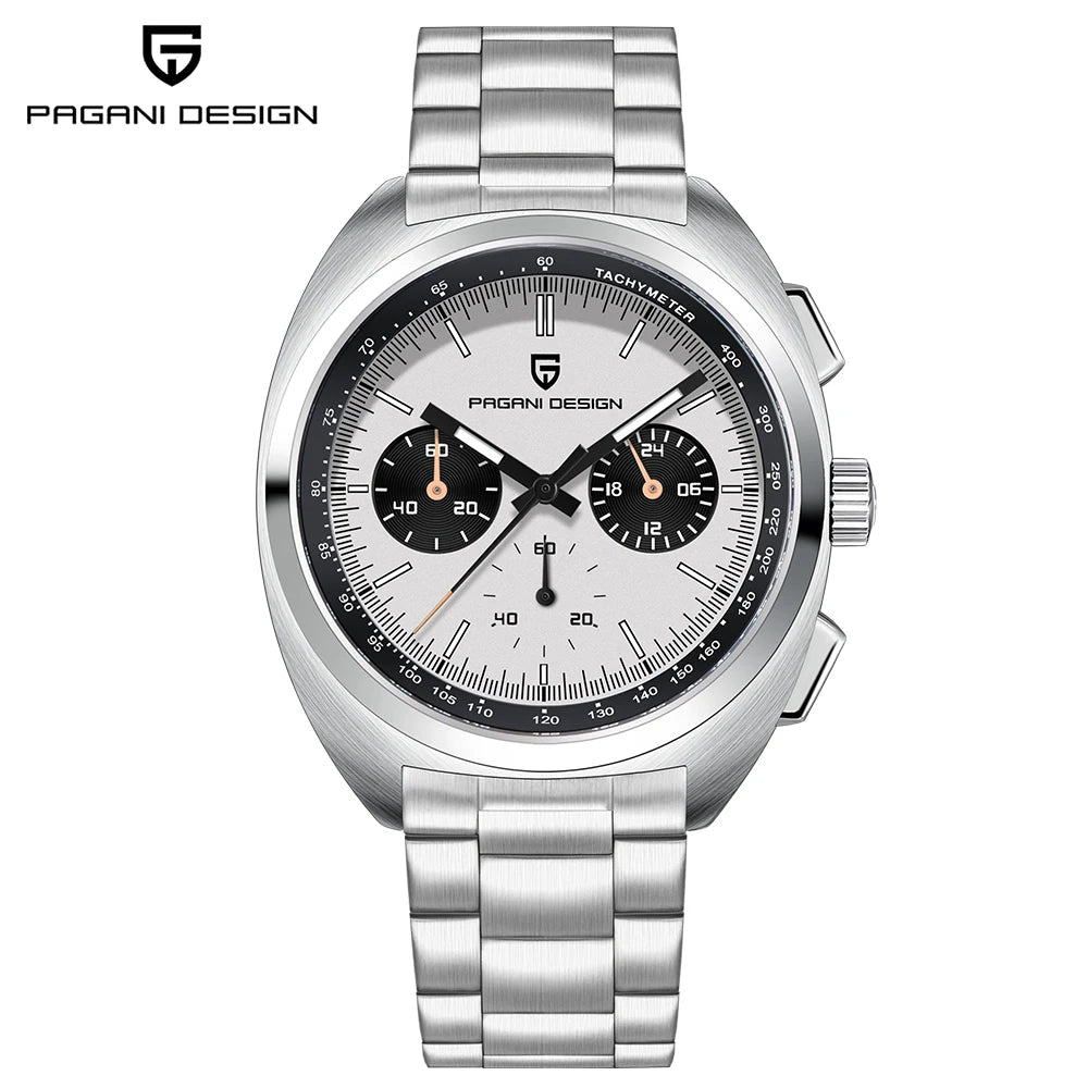 Retro Men's Watch PAGANI DESIGN 2026 New Collection, Quartz Chronograph, Japanese VK63 Sapphire Glass, Local Shipping