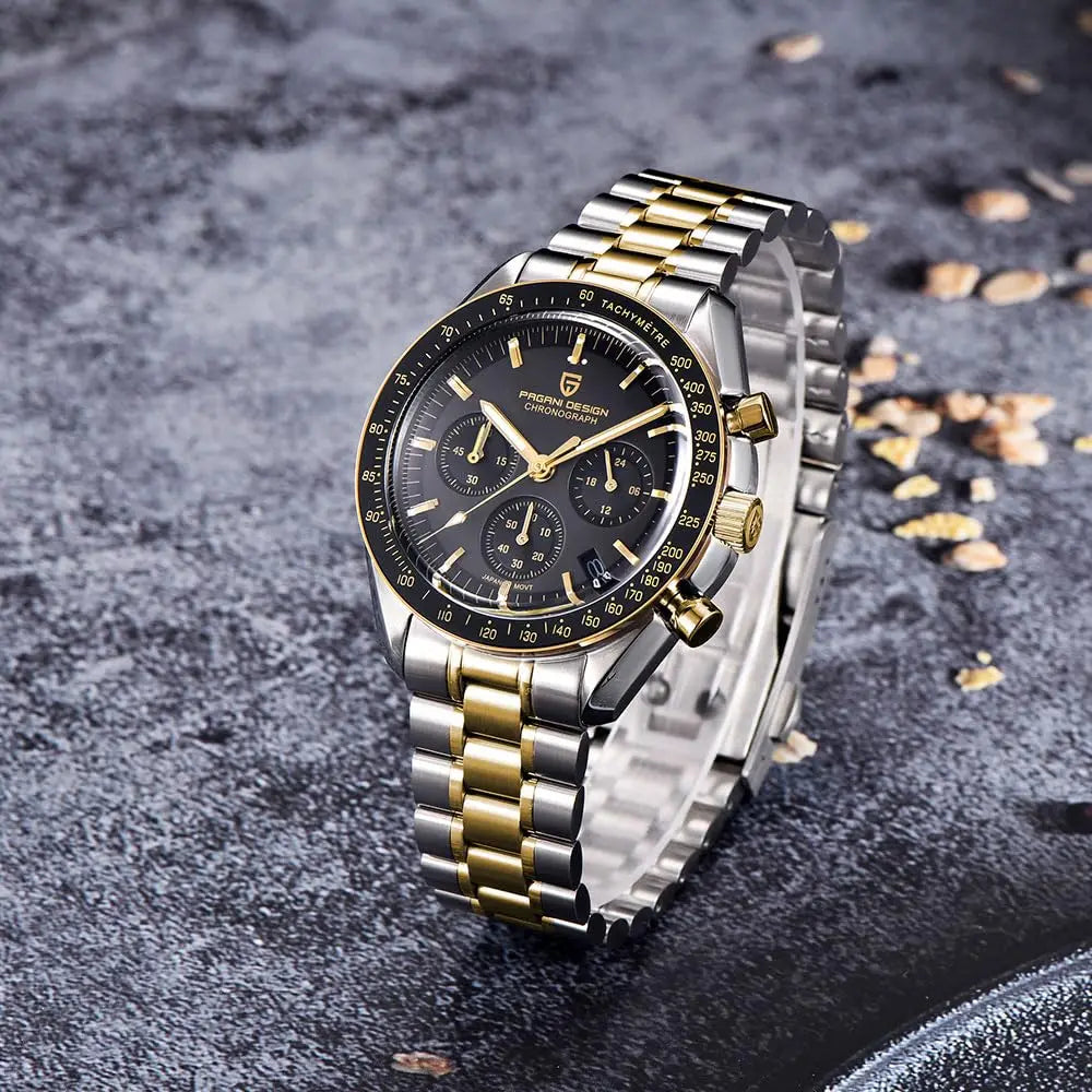 PAGANI DESIGN 2026 New Red Men's Watches Luxury Quartz Wrist Watch For Men Chronograph Automatic Date Waterproof Local Shipping