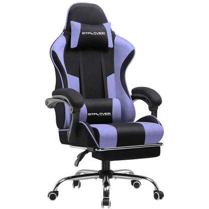 GTPLAYER Office Chair Gaming Chair Fabric Gaming Armchair Ergonomic Gamer Chair Footrest Headrest Lin Pillow Padded