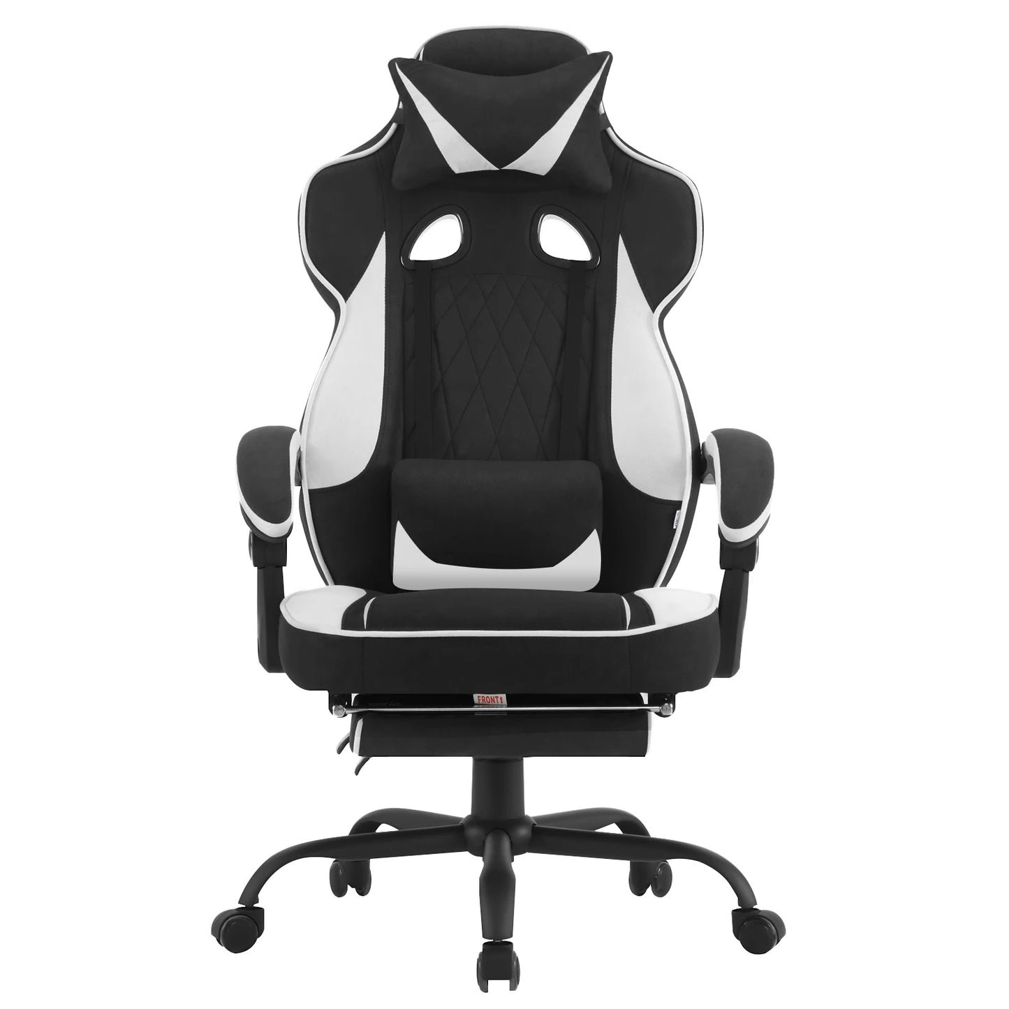 WOLTU Swivel Gaming Chair with Pocket Spring Cushion Ergonomic Office Chair Wide Seat Footrest Rotatable Computer Armchair
