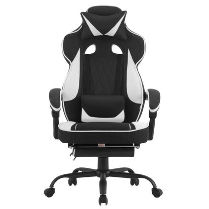 WOLTU Swivel Gaming Chair with Pocket Spring Cushion Ergonomic Office Chair Wide Seat Footrest Rotatable Computer Armchair