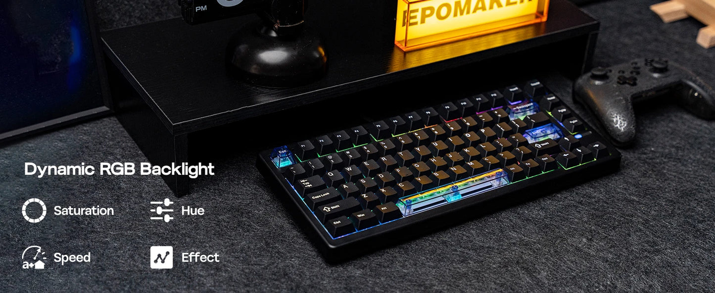 EPOMAKER HE80 75% US-QWERTY-Layout Hot-Swap Creamy Gasket kabelgebundene magnetische mechanische Tastatur mit Hall-Effekt, DKS SOCD für PC/Mac