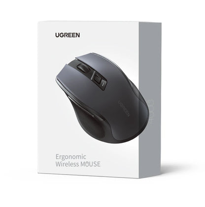 Rato sem fios UGREEN Bluetooth 5.0 ergonómico 4000DPI com 6 botões silenciosos para MacBook, tablet, portáteis, computador e PC, rato 2.4G