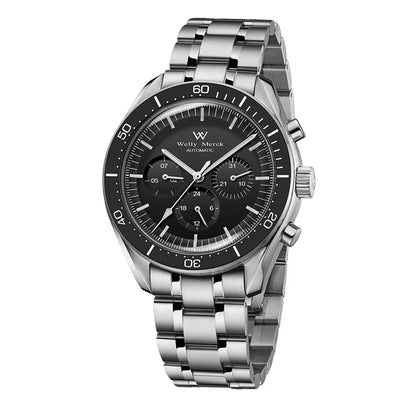 Relógio WM Automático Mecânico 200M Impermeável Casual Clássico Business Welly Merck Relógios para Homem 170M-WM