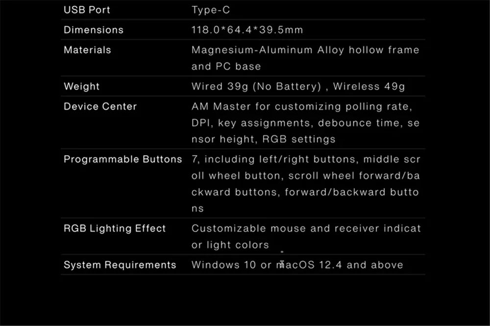 Angry Miao Infinity Gaming Wireless Mouse, Ultralight Metal Gaming Mouse, PAW3950 30K DPI, Hot-Swappable Dual 8K Tri-Mode Bluetooth & Wired Mouse