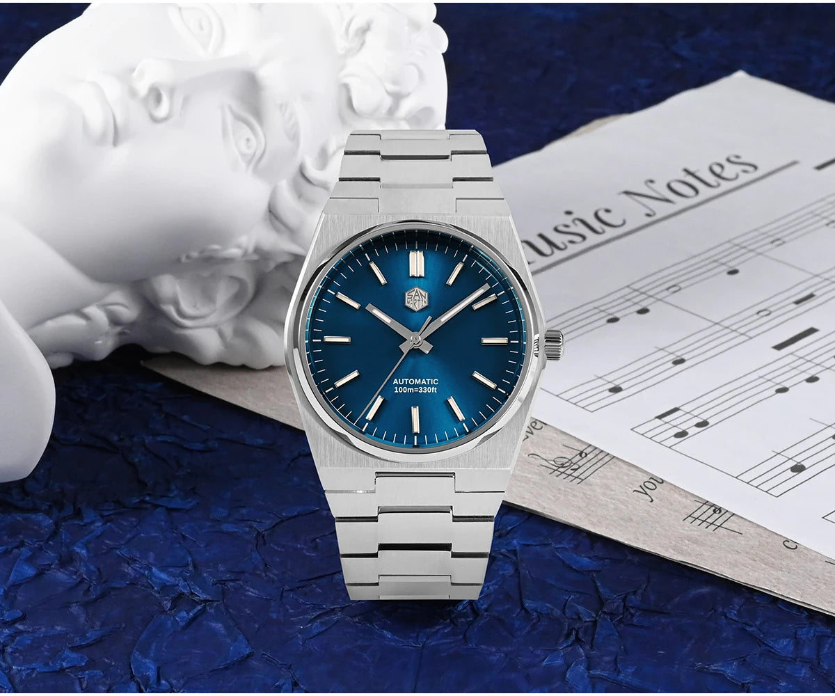 Orologio da uomo San Martin Classic 40mm Miyota 9015 di lusso elegante, orologio da polso meccanico automatico con bracciale a rilascio rapido SN0023