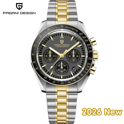 PAGANI DESIGN 2026 New Red Men's Watches Luxury Quartz Wrist Watch For Men Chronograph Automatic Date Waterproof Local Shipping