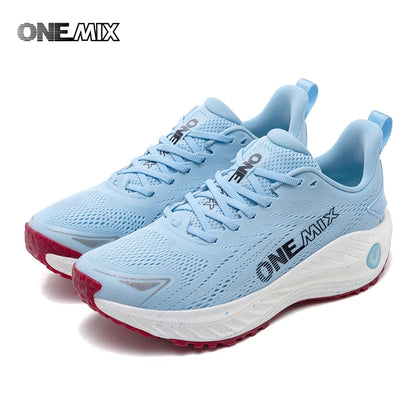 O-Resilio Running Shoes Men Cushion Stability Outdoor Sports Casual Mesh Lace-Up Lightweight Gym Jogging Sneakers