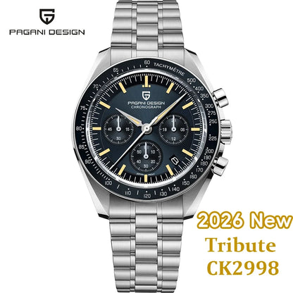 PAGANI DESIGN 2026 New Red Men's Watches Luxury Quartz Wrist Watch For Men Chronograph Automatic Date Waterproof Local Shipping
