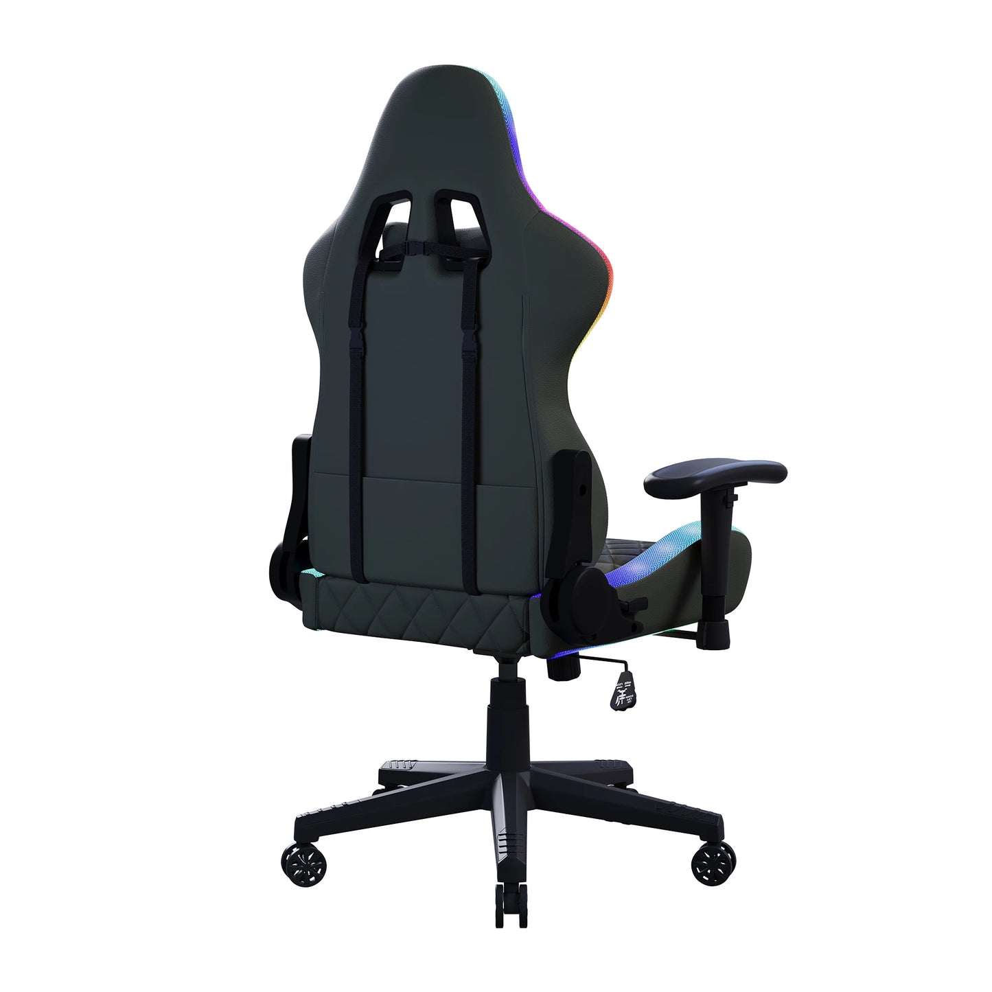 Comanlai Ergonomic Gaming Chair with RGB Lighting, PVC Leather Computer Chair, Adjustable Seat Height and Backrest, Waist Massage