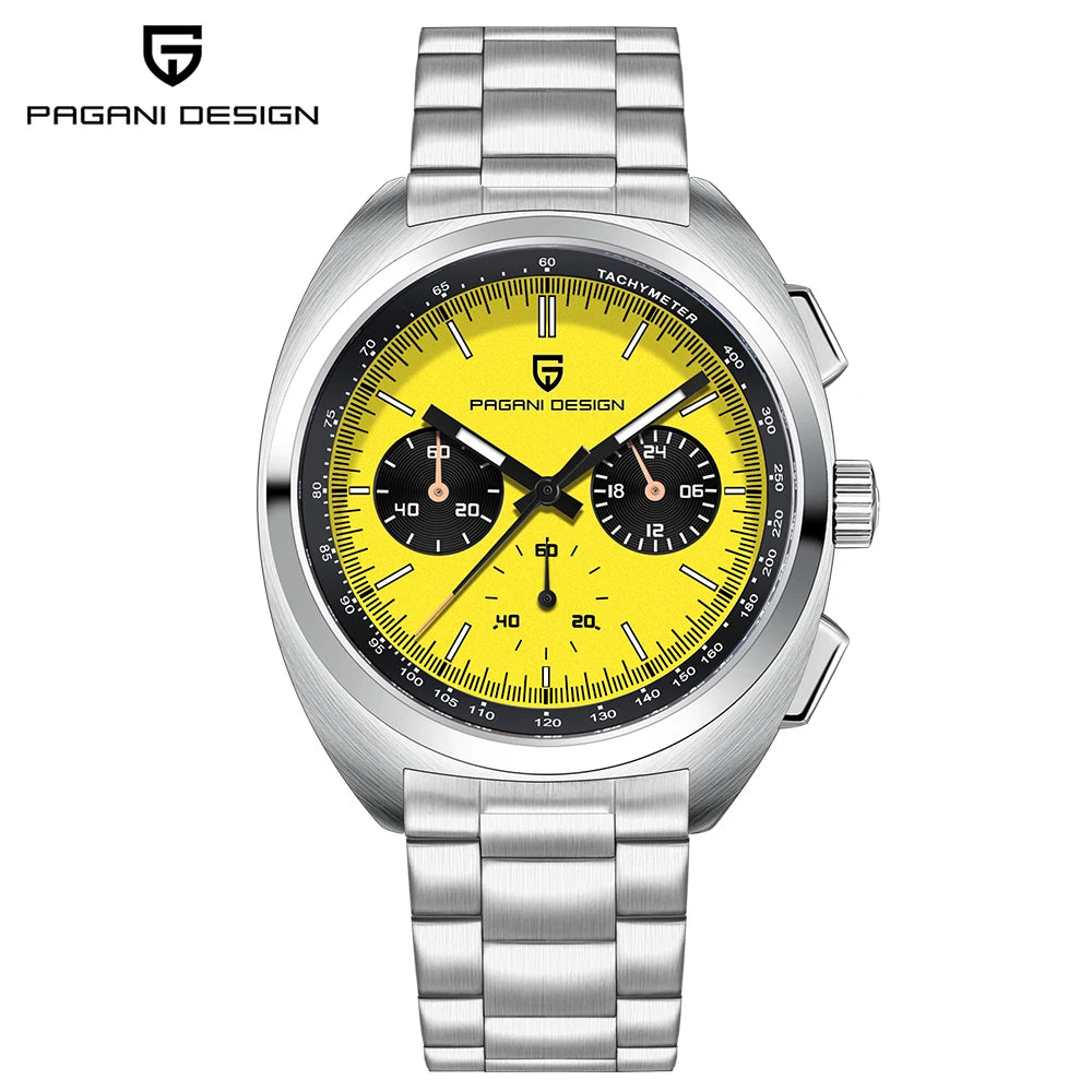 Retro Men's Watch PAGANI DESIGN 2026 New Collection, Quartz Chronograph, Japanese VK63 Sapphire Glass, Local Shipping