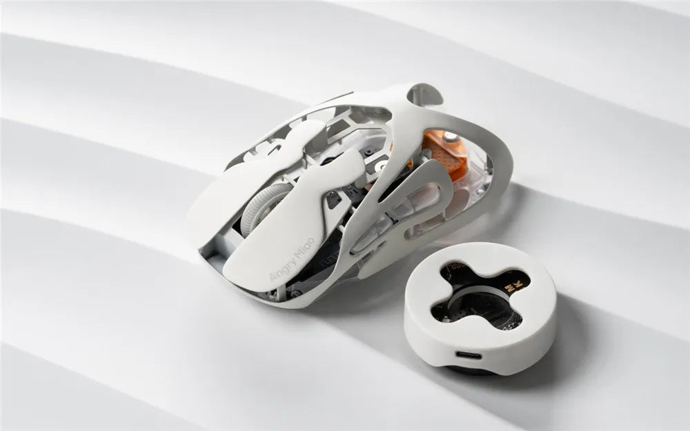 Angry Miao Infinity Gaming Wireless Mouse, Ultralight Metal Gaming Mouse, PAW3950 30K DPI, Hot-Swappable Dual 8K Tri-Mode Bluetooth & Wired Mouse