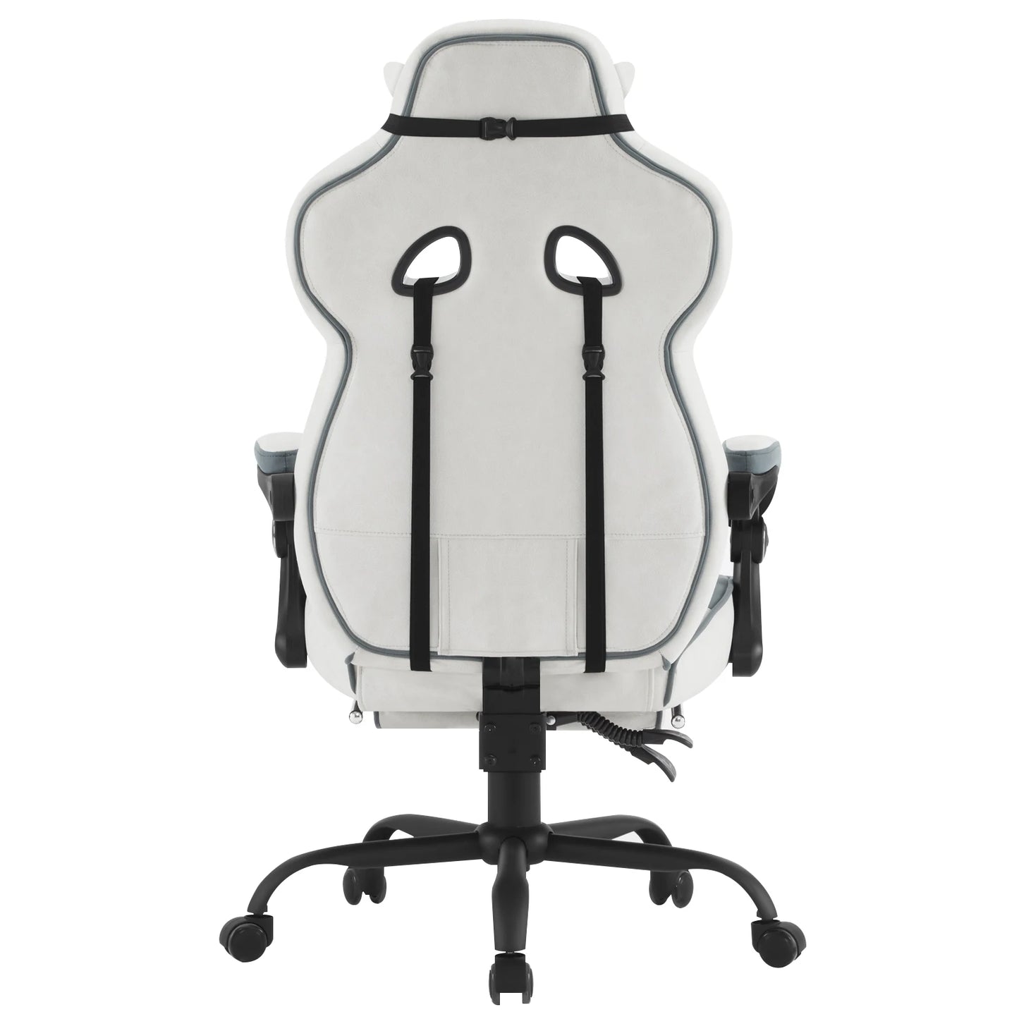 WOLTU Swivel Gaming Chair with Pocket Spring Cushion Ergonomic Office Chair Wide Seat Footrest Rotatable Computer Armchair