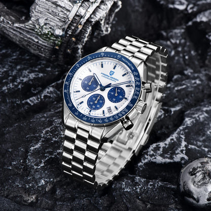 PAGANI DESIGN 2026 Nuevo reloj rojo de lujo para hombre, reloj de pulsera de cuarzo para hombre con cronógrafo, fecha automática, resistente al agua y envío local