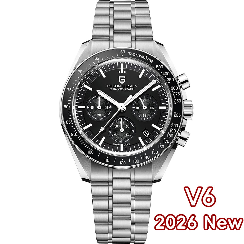 PAGANI DESIGN 2026 New CK2988 Moon Watches Retro Top Luxury Quartz Watch For Men Sapphire glass Speed Chronograph Wristwatch Men