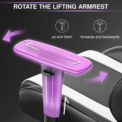 Ergonomic Gaming Chair PU Leather Adjustable Computer Chair with Lumbar Support, Headrest, Reclining Office Chair for Gaming & Work