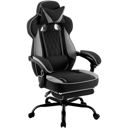 WOLTU Rotatable Computer Armchair Swivel Gaming Chair with Pocket Spring Cushion Ergonomic Office Chair Wide Seat Footrest