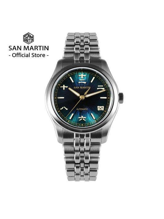 San Martin New 39mm Gada Watch Chinese Style Original Design Sunburst JianZhan Miyota 90S5 Men Dress Automatic Mechanical SN0144
