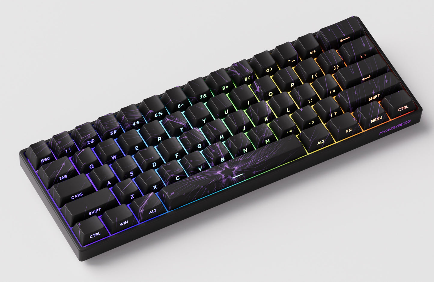 Teclado Mecânico Akko MonsGeek FUN60 com Switch Magnético, 60%, Teclado Gaming, Rapid Trigger 0.01mm, 8K, ARGB, HE/TMR, Teclado Personalizado