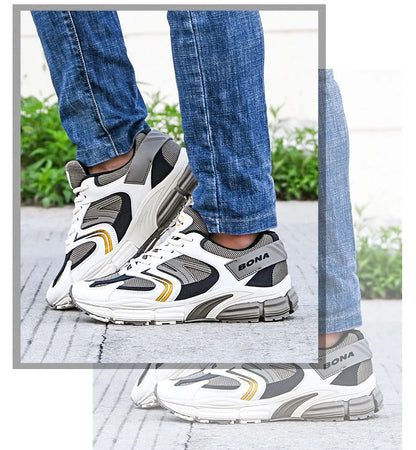 BONA New Designer Action Leather Mesh Men Running Shoes Sneakers Trainers Lightweight Anti-skid Outdoor Walking Shoes for Men