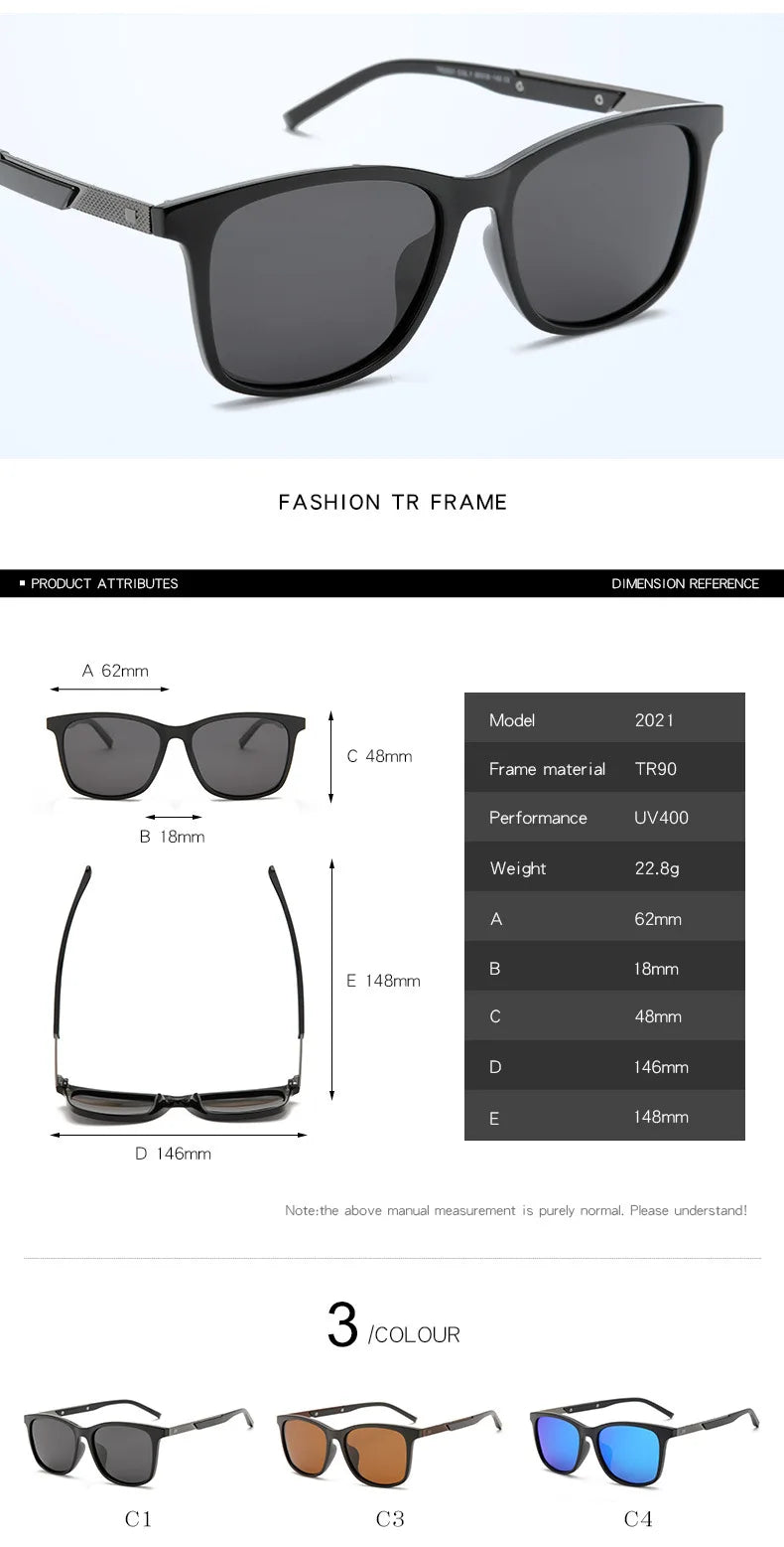 Anti-glare Short-sight Lens Square Polarized Men Sunglasses TR90 Driver Diopter Sun Glasses For Women 0 -0.5 -0.75 To -6.0