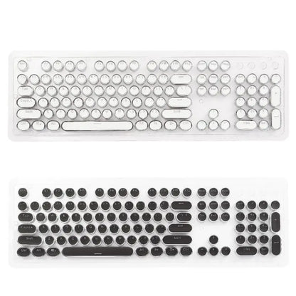 104 Keys Retro Round Keycaps Double Shot DIY Typewriter Keycap for Backlit Mechanical Keyboard Circular