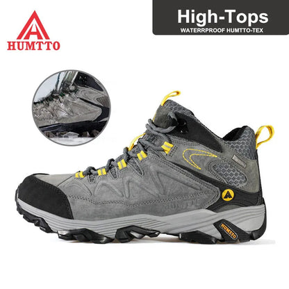HUMTTO Sneakers impermeabili da uomo Scarpe da trekking Stivali da trekking in pelle da donna Campeggio Caccia Stivaletti tattici da montagna da uomo