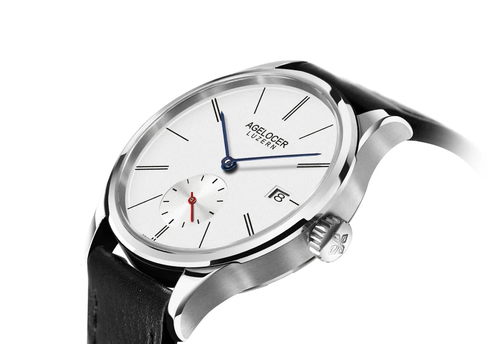 AGELOCER Original Budapest Watch Lady Leather Watch Strap Simple Big Calendar Automatic Mechanical Watch Birthday Gift for Women