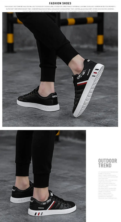 Casual herensneakers, skateboardschoenen, PU-platte schoenen, schoenen voor studenten, outdoorsneakers, straatschoenen, wandelschoenen met veters, grote maten 48
