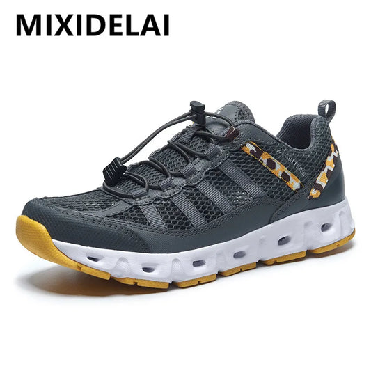 New Breathable Mesh Men's Shoes, Lightweight Comfortable Sneakers, Fashion Lace-Up Casual Flat Shoes, Men’s Sneakers