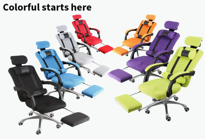 Computer Chair Home Office Chair Mesh Footrest Chair Can Lie Lunch Break Chair Can Be Rotated Lifting Headrest BR-10