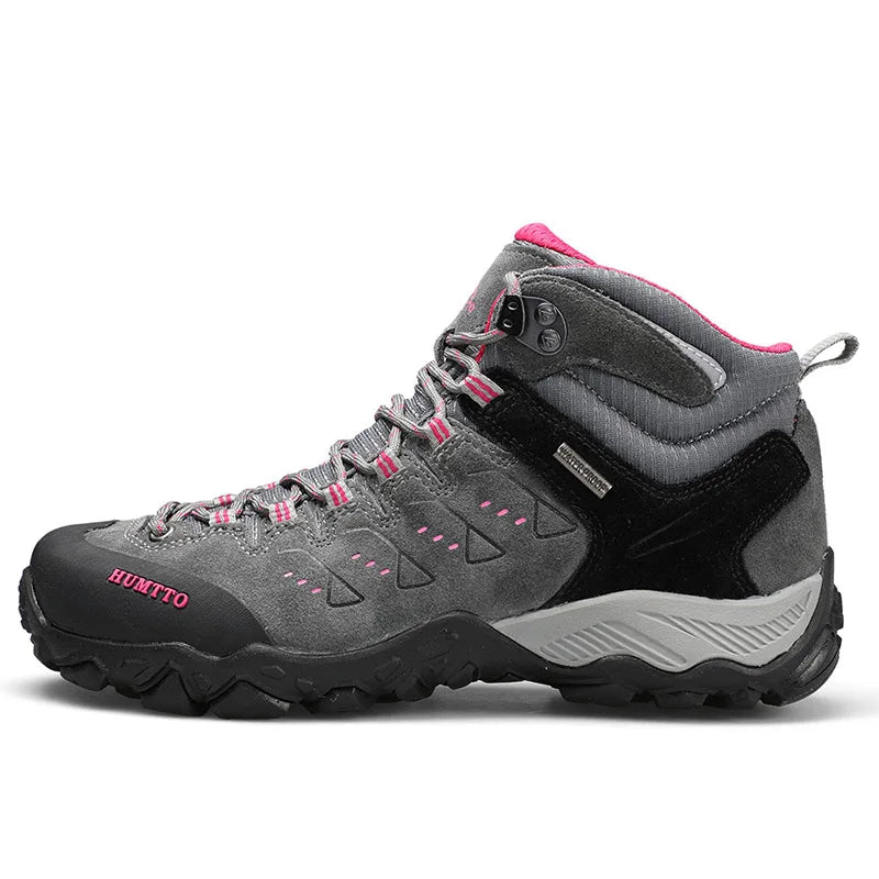 HUMTTO Nuove scarpe da trekking da uomo, sneakers impermeabili da outdoor per uomo, in pelle, da passeggio, arrampicata, trekking, sportive, stivali da uomo e da donna